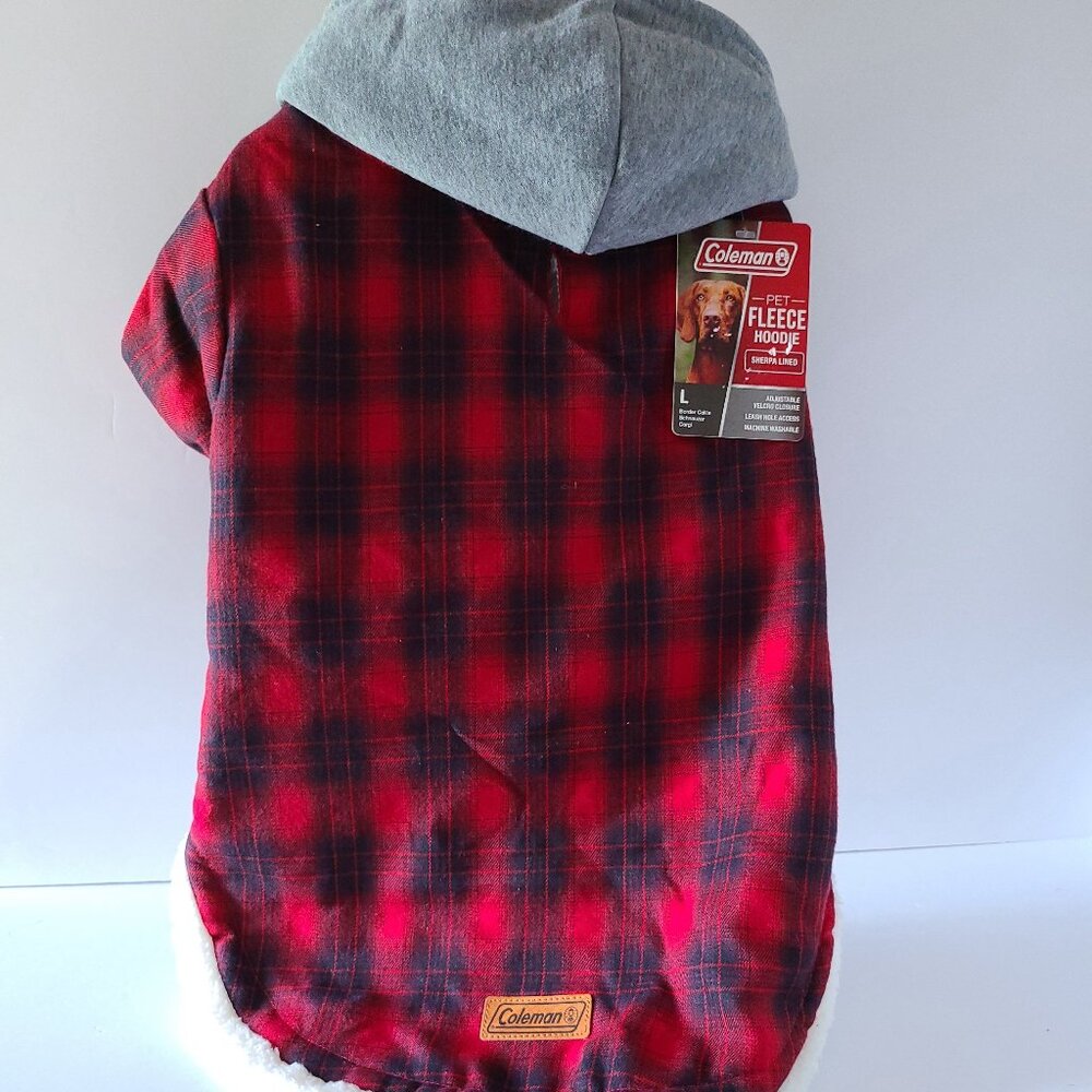 COLEMAN PET FLEECE  HOODIE- SHERPA LINED ADVENTURE WEAR (SIZE L)